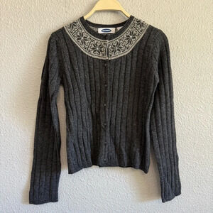 Vintage Old Navy Button Front Sweater Size XS 100%‎ Lambswool 90's